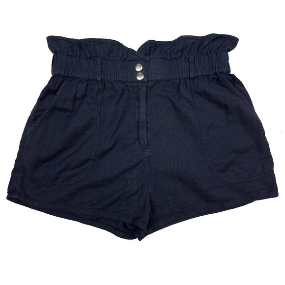 BA&SH Mustang Night Blue Navy Cotton Paperbag Shorts sz 1 / S - Picture 5 of 13